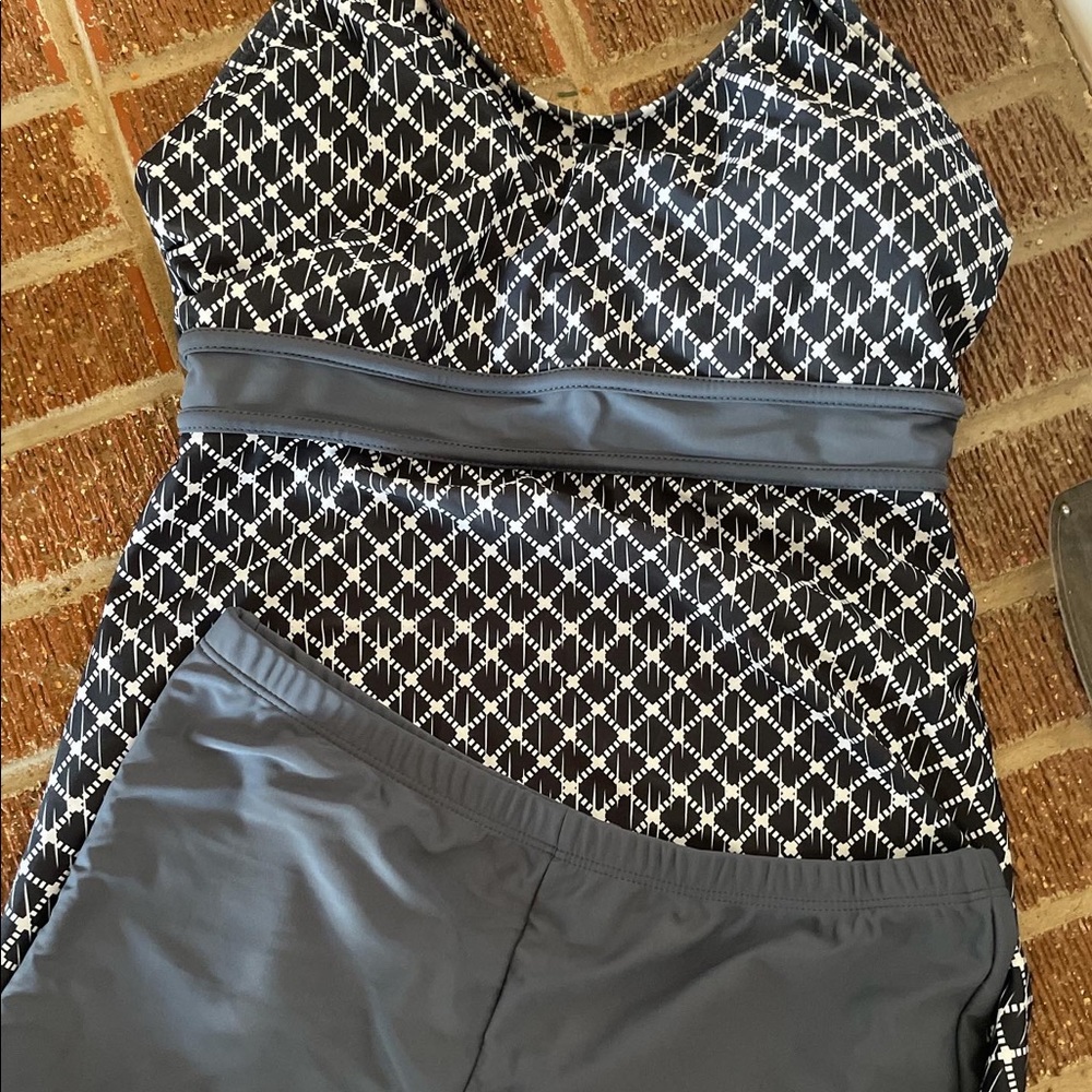 Two piece tankini grey color
